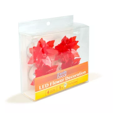 LED-es virág dekoráció - elemes - 4 db / csomag