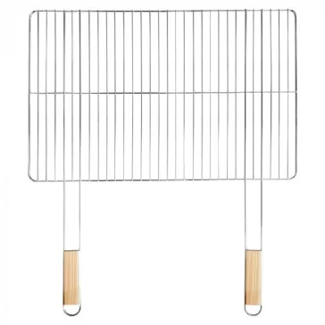 Szögletes grillrács fa fogantyúval 69x60 cm