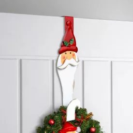  Karácsonyi kopogtató, ajtódísz tartó - fém - mikulás - 38 cm
