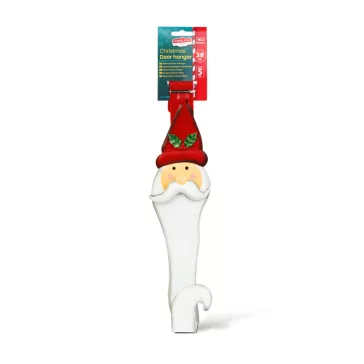   Karácsonyi kopogtató, ajtódísz tartó - fém - mikulás - 38 cm