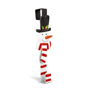   Karácsonyi kopogtató, ajtódísz tartó - fém - hóember - 38 cm