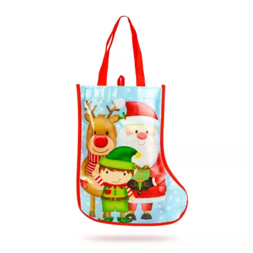 Karácsonyi ajándéktáska - csizma - 33 cm - kék