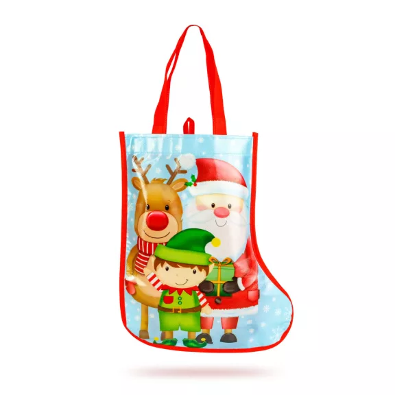 Karácsonyi ajándéktáska - csizma - 33 cm - kék Karácsonyi ajándéktáska - csizma - 33 cm - kék