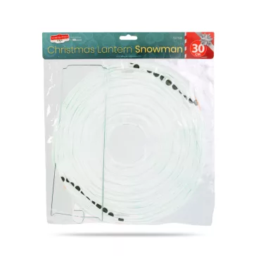Karácsonyi lampion - hóember - papír - 30 cm