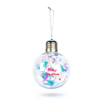   Karácsonyi LED-es gömb - RGB LED - átlátszó - műanyag - 8 cm - 3 x LR44
