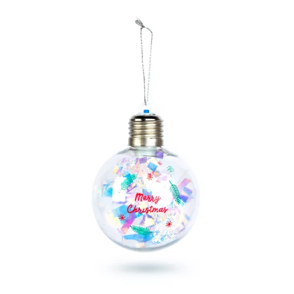 Karácsonyi LED-es gömb - RGB LED - átlátszó - műanyag - 8 cm - 3 x LR44 Karácsonyi LED-es gömb - RGB LED - átlátszó - műanyag - 8 cm - 3 x LR44