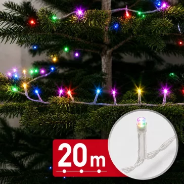   Fényfüzér - 20 m - színes - 400 LED - 100-240V - 6W - átlátszó kábel
