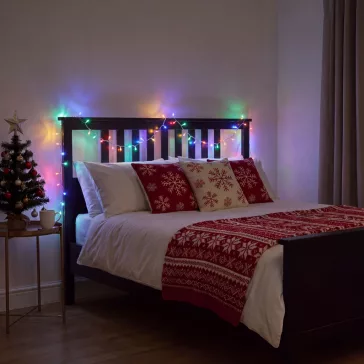   Fényfüzér - 20 m - színes - 400 LED - 100-240V - 6W - átlátszó kábel