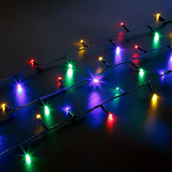 Fényfüzér - 20 m - színes - 400 LED - 220-240V - 6W - zöld kábel Fényfüzér - 20 m - színes - 400 LED - 220-240V - 6W - zöld kábel