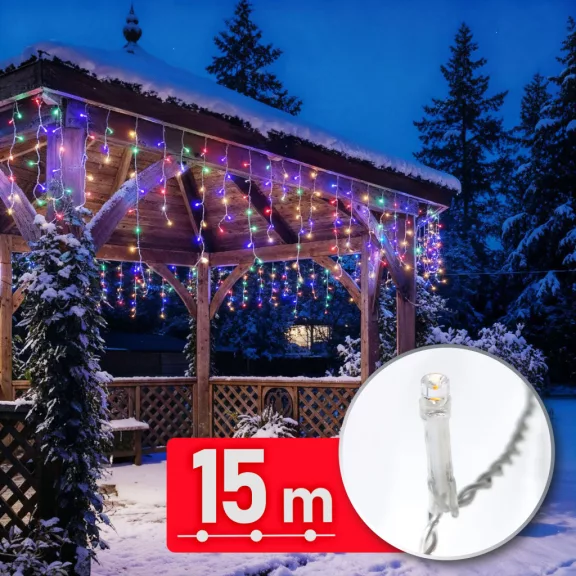 Fényfüzér - 15 m - 600 LED - 220-240V - 6W - átlátszó kábel Fényfüzér - 15 m - 600 LED - 220-240V - 6W - átlátszó kábel