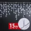 Fényfüzér függöny - 15 m - hidegfehér - 600 LED - 100-240V - 6W - átlátszó kábel