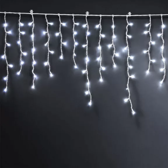 Fényfüzér függöny - 15 m - hidegfehér - 600 LED - 100-240V - 6W - átlátszó kábel Fényfüzér függöny - 15 m - hidegfehér - 600 LED - 100-240V - 6W - átlátszó kábel