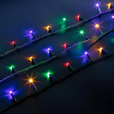   Fényfüzér - 50 m - színes - 1000 LED - 220-240V - 9W - zöld kábel