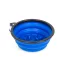 Összenyomható etetőtál - habzsolásgátlóval - kék - 1000 ml