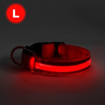 Yummie LED-es nyakörv - akkumulátoros - L méret - piros 60029B