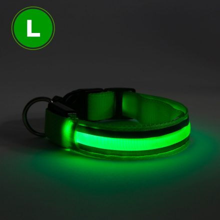 Yummie LED-es nyakörv - akkumulátoros - L méret - zöld 60029D
