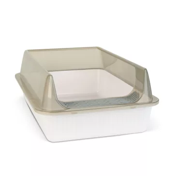 Macskaalom doboz - 51 x 35 x 10 cm - fehér, szürke