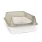 Macskaalom doboz - 51 x 35 x 10 cm - fehér, szürke