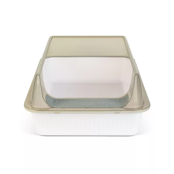 Macskaalom doboz - 51 x 35 x 10 cm - fehér, szürke