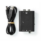 Nedis digitális audió konverter ACON2509BK, digitális bemenet koax/toslink, analóg kimenet RCA