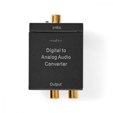 Digital Audio Converter | 1 irányú | Csatlakozó bemenet: 1x Digital RCA / 1x TosLink | Csatlakozó kimenet: 1x (2x RCA) / 1x 3.5mm | Automatikus | Integrált erősítő | Fekete