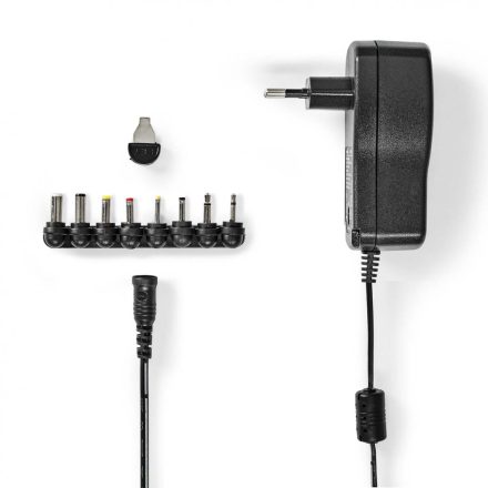 Univerzális hálózati adapter | 36 W | 3 - 12 V DC | 1.10 m | 3.0 A | 8 plug(s) | Fekete