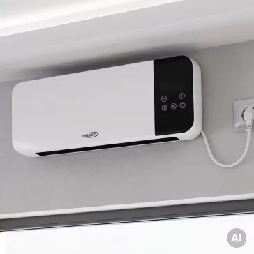   HAUSER AH-2004 fali ventilátoros smart fűtőtest, max. 2000 W, wifi vezérlés, 2 fokozat, 8 órás időzítő, távirányító