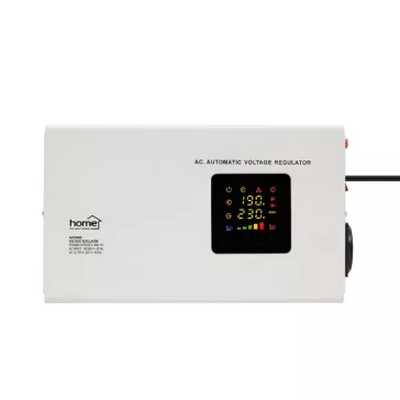   HOME AVR2000S feszültségstabilizátor, 2000VA, automatikus működés, vékony kivitel, falra szerelhető, színes digitális kijelző, teljeskörű meghibásodás elleni védelem
