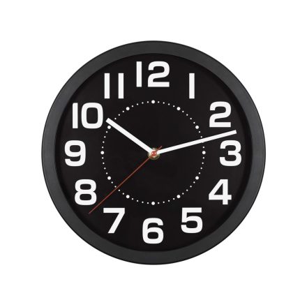 Home AWC250BK fali óra, üveg előlap, kontrasztos, jól leolvasható számlap, 1xAA elem tápellátás, átmérő 250mm