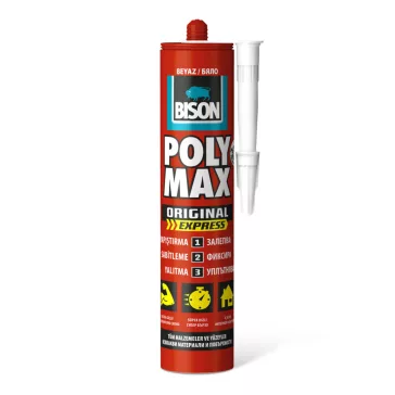   BISON Poly Max expressz fehér tömítő, SM polymer ragasztó, 425g