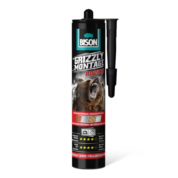 BISON Grizzly erős szerelési ragasztó, 370g BISON Grizzly erős szerelési ragasztó, 370g