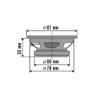 SAL BK 087 autóhangszóró pár, 87 mm, 2 x 35 Wmax, 75 - 18.500 Hz, 85 dB, PEI magas tölcsér, cellulóz mélyközép kónusz