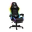RGB LED-es gamer szék - karfával, párnával - fekete