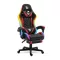 RGB LED-es gamer szék - karfával, párnával - fekete / piros