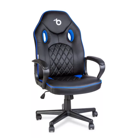 Gamer szék karfával - fekete / kék - 71 x 53 cm / 53 x 47 cm Gamer szék karfával - fekete / kék - 71 x 53 cm / 53 x 47 cm