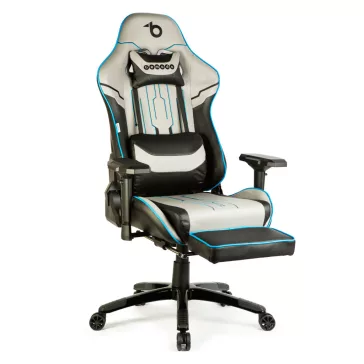   Gamer szék párnával - szürke/fekete/kék - 84 x 52 / 48 x 50 cm