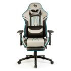 Gamer szék párnával - szürke/fekete/kék - 84 x 52 / 48 x 50 cm