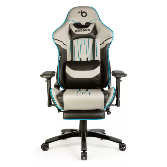 Gamer szék párnával - szürke/fekete/kék - 84 x 52 / 48 x 50 cm Gamer szék párnával - szürke/fekete/kék - 84 x 52 / 48 x 50 cm