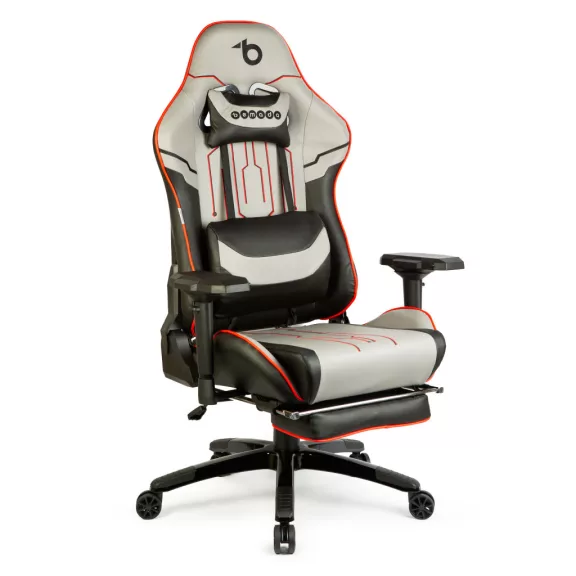 Gamer szék párnával - szürke/fekete/piros- 84 x 52 / 48 x 50 cm Gamer szék párnával - szürke/fekete/piros- 84 x 52 / 48 x 50 cm