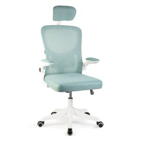   Irodai forgószék - karfával - fehér/kék - 58 x 48 / 50 x 50 cm