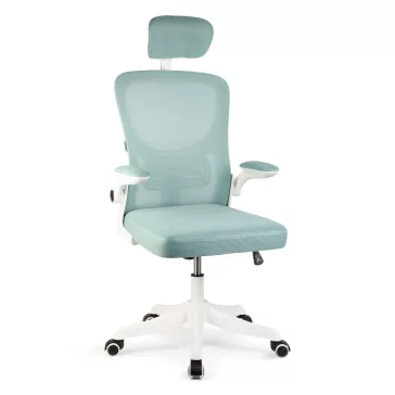   Irodai forgószék - karfával - fehér/kék - 58 x 48 / 50 x 50 cm