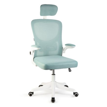 Irodai forgószék - karfával - fehér/kék - 58 x 48 / 50 x 50 cm