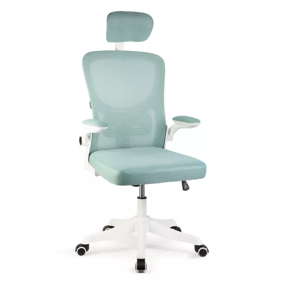 Irodai forgószék - karfával - fehér/kék - 58 x 48 / 50 x 50 cm Irodai forgószék - karfával - fehér/kék - 58 x 48 / 50 x 50 cm