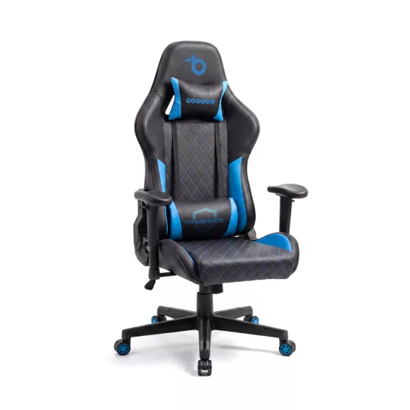 TItanForce gamer szék párnával - fekete/kék - 122 x 65 x 53 cm TItanForce gamer szék párnával - fekete/kék - 122 x 65 x 53 cm
