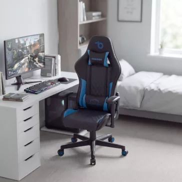   TItanForce gamer szék párnával - fekete/kék - 122 x 65 x 53 cm