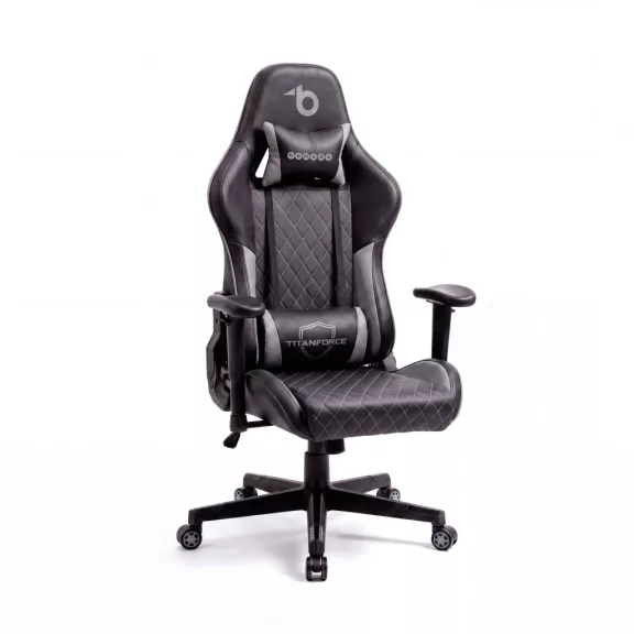 TItanForce gamer szék párnával - fekete/szürke - 122 x 65 x 53 cm TItanForce gamer szék párnával - fekete/szürke - 122 x 65 x 53 cm