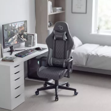   TItanForce gamer szék párnával - fekete/szürke - 122 x 65 x 53 cm