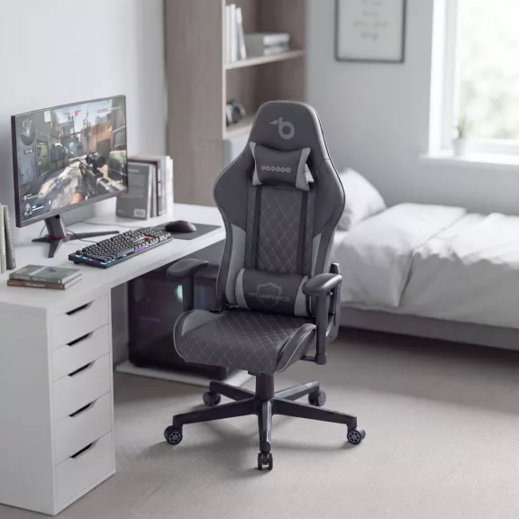 TItanForce gamer szék párnával - fekete/szürke - 122 x 65 x 53 cm TItanForce gamer szék párnával - fekete/szürke - 122 x 65 x 53 cm