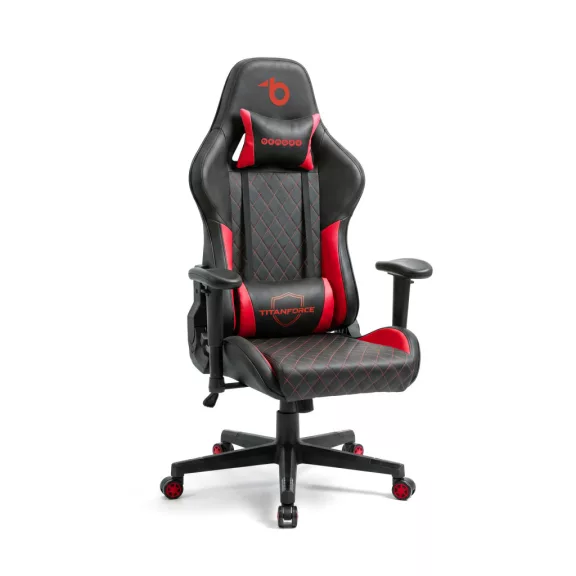TItanForce gamer szék párnával - fekete/piros - 122 x 65 x 53 cm TItanForce gamer szék párnával - fekete/piros - 122 x 65 x 53 cm