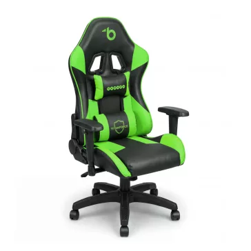   Gamer szék - fejtámlával, deréktámasszal - zöld - 72 x 52 cm / 50 x 44 cm